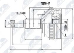 Homokinetický kĺb predný vonkajší Dodge Caravan, Chrysler Voyager