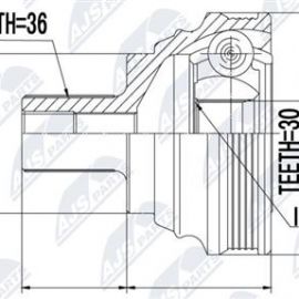 Homokinetický kĺb predný vonkajší VW Golf V, Passat