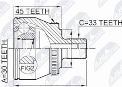 Homokinetický kĺb predný vonkajší Audi, VW, Skoda