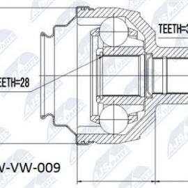 Zásuvný hnací hriadeľ pravý VW, Ford, Seat