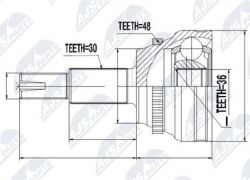 Homokinetický kĺb vonkajší Toyota Auris, Avensis Verso
