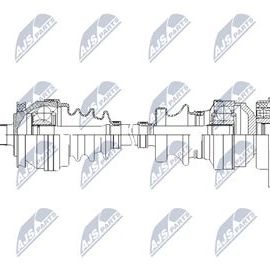 Hnací hriadeľ, poloos pravá VW T5 1.9TDI 03-09, 2.0 03-