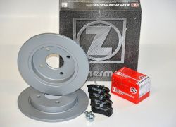 Brzdové kotúče + platničky zadné ZIMMERMANN FORD FOCUS I