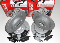 Brzdná sada predná + zadná športové dierované kotúče Zimmermann MINI ONE + COOPER