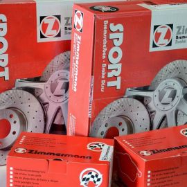 Brzdná sada predná + zadná športové dierované kotúče ZIMMERMANN FORD FOCUS