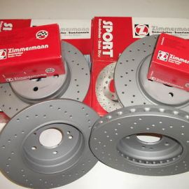 Brzdná sada predná + zadná komplet športové dierované kotúče ZIMMERMANN CHRYSLER CROSSFIRE