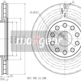 2x brzdové kotúče predné vetrané LANCIA KAPPA/KAPPA Coupe/KAPPA SW