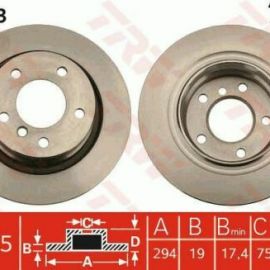 2x brzdové kotúče zadné vetrané 294mm BMW Z4 Roadster/Z4 Coupe