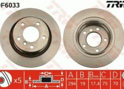 2x brzdové kotúče zadné vetrané 294mm BMW Z4 Roadster/Z4 Coupe