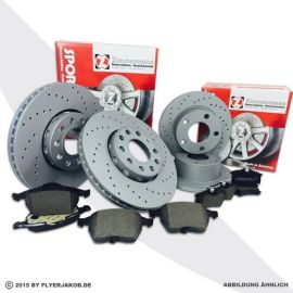 Brzdná sada športové dierované kotúče ZIMMERMANN predná + zadná Audi A4, S4, 8K, B8, A5, S5, 8T, 8F