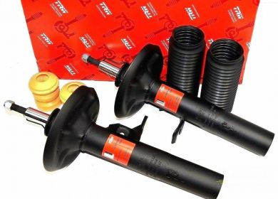 2x tlmiče predná náprava + prachovky a dorazy tlmiča BMW X3 E83