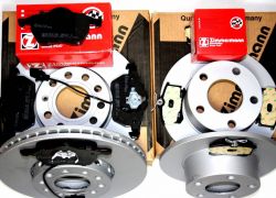 Brzdná sada ZIMMERMANN predná + zadná AUDI A3 2,0 TDI (8P1) (8PA) VW Golf 5 / 6