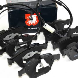 Brzdové platničky predné + zadné + snímač opotrebenia JP BMW 530d E60