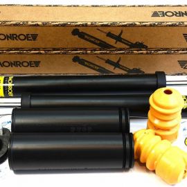 Sada tlmičov, uloženia tlmiča a prachoviek zadná Monroe BMW 318d 320d E46