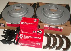 Brzdná sada komplet zadná náprava ZIMMERMANN BMW E46 330