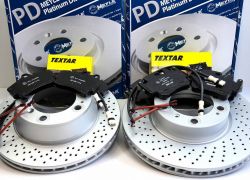 Brzdná sada športové dierované kotúče predná + zadná komplet PORSCHE 911 996