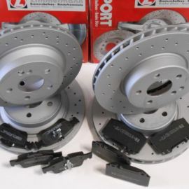 Brzdná sada komplet predná + zadná dierované kotúče MERCEDES CLS 320 CDI