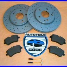 Brzdové kotouče přední děrované + destičky přední Mercedes C-klasse W203 S203