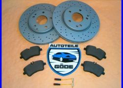 Brzdové kotouče přední děrované + destičky přední Mercedes C-klasse W203 S203