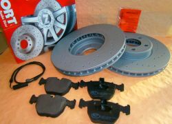 Brzdové kotúče predné dierované + platničky predné BMW X5-E53