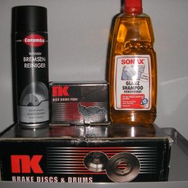 Brzdné sady na rôzne typy a druhy áut + gratis čistiaci prostriedok kotúčovej brzdy + sonax šampón