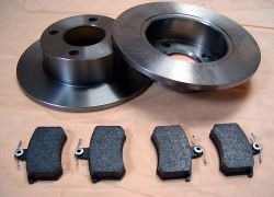 Brzdové kotúče + platničky zadné Audi 80 8C, B4