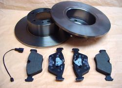 Brzdové kotúče + platničky + snímač predná náprava BMW E34