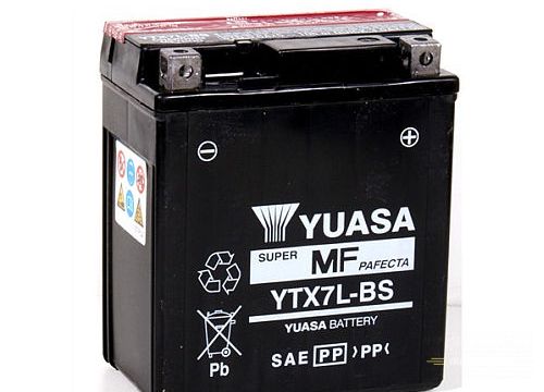 Moto batéria YUASA 12V YTX7L-BS 6Ah