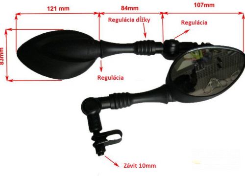 Spätné zrkadlá pre štvorkolky, motorky - sada 8003