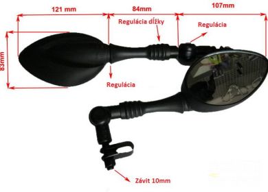 Spätné zrkadlá pre štvorkolky, motorky - sada 8003
