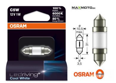 LED žiarovka OSRAM RIVING COOL WHITE 6000K 1W 12V SV8.5-8 C5W