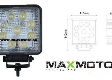 LED prídavné svetlo 9x3W, L0077 2100Lm, štvorcové