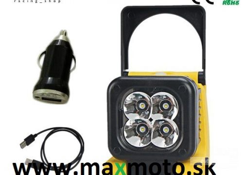 Prenosný LED svetlomet 4x3W, 6000Ah Lithium
