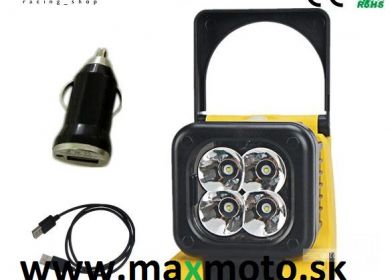 Prenosný LED svetlomet 4x3W, 6000Ah Lithium