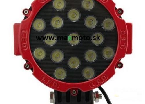 LED prídavné svetlo 17x3W okrúhle 160mm, červené/ čierne, 4620lm