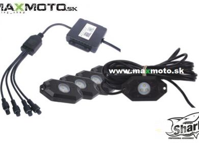 Osvetľovacia sada 9W LED SHARK, viacfarebná, Bluetooth ovládanie, 4ks