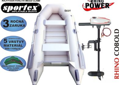 SPORTEX SHELF 270 - zelený+elekrtomotor RHINO COBOLD