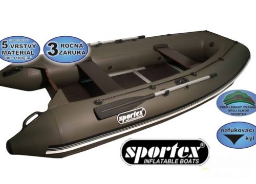 Sportex Shelf 360K s pevnou podlahou so stredovým kýlom - zelený