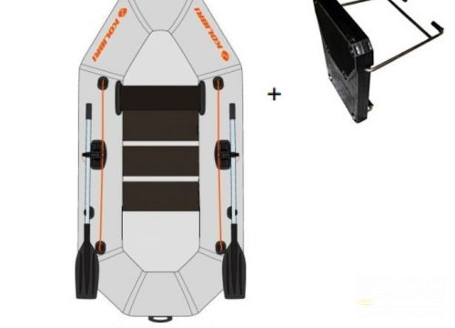 Čln Kolibri K-250 T profi zelený, lamelová podlaha + držiak motora